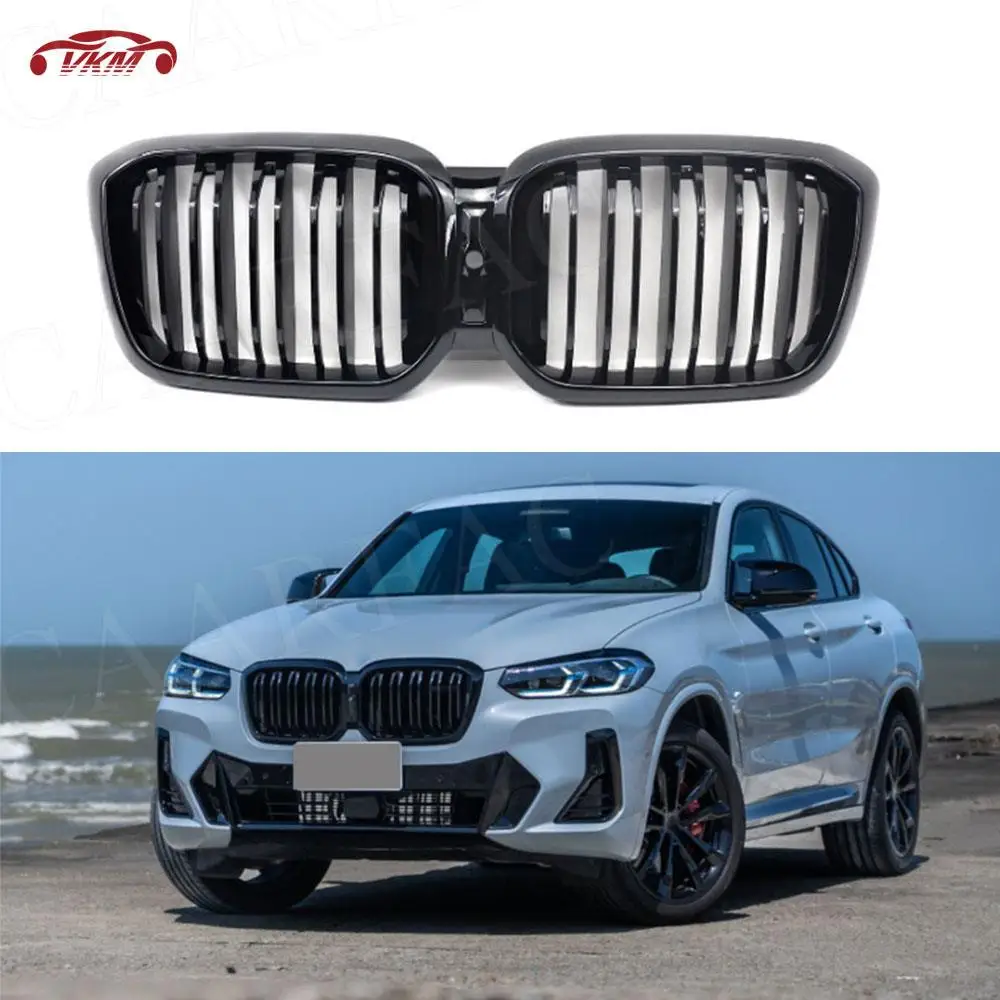 

Передний бампер автомобиля, гоночная решетка для BMW X3 X4 G01 G02 2022+, передняя решетка, глянцевый черный, замена стайлинга автомобилей