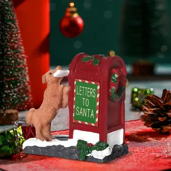 Sady vánočních poštovních schránek Santa Claus, vesničky, stolní vánoční figurka poštovní schránky, vánoční vesnice, doplňky do obývacího pokoje, ložnice, domácí dekorace 10 nejlepší prodej figurka z vesnice Noel - №9