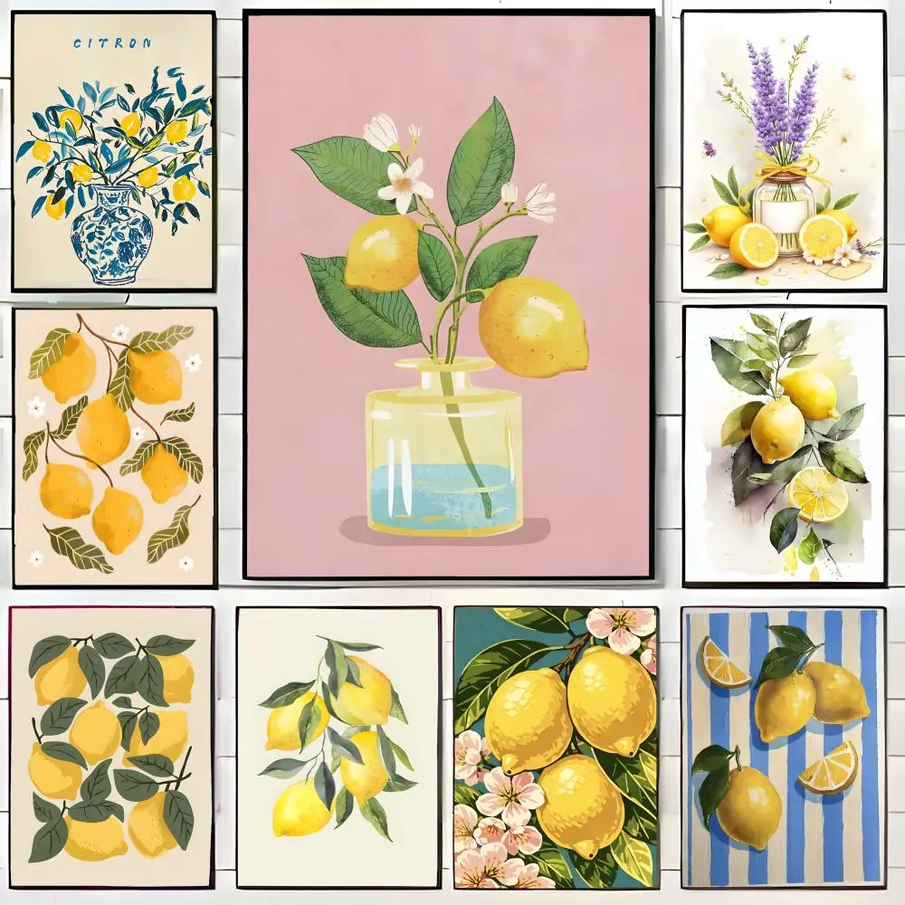 Abstrakter Minimalismus l-Lemon Poster, Wandkunstdruck, Poster, dekoratives Wandbild, Heimdekoration, Geschenk, ungerahmt