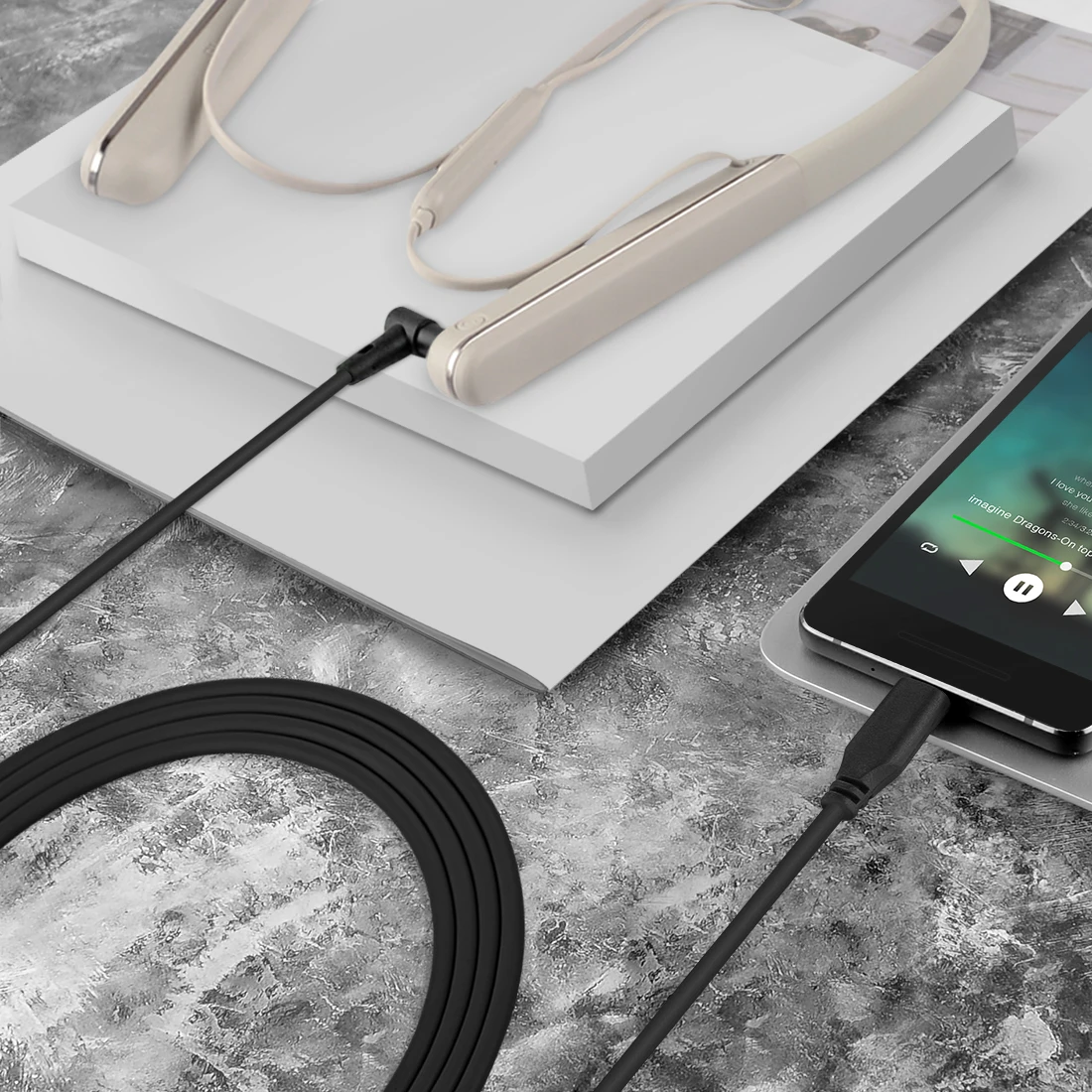 Geekria-Cable de USB-C Digital a Audio, Compatible con Sony WH-1000XM2, Monster Flex, Philips TAPN505, ATH ANC400BT