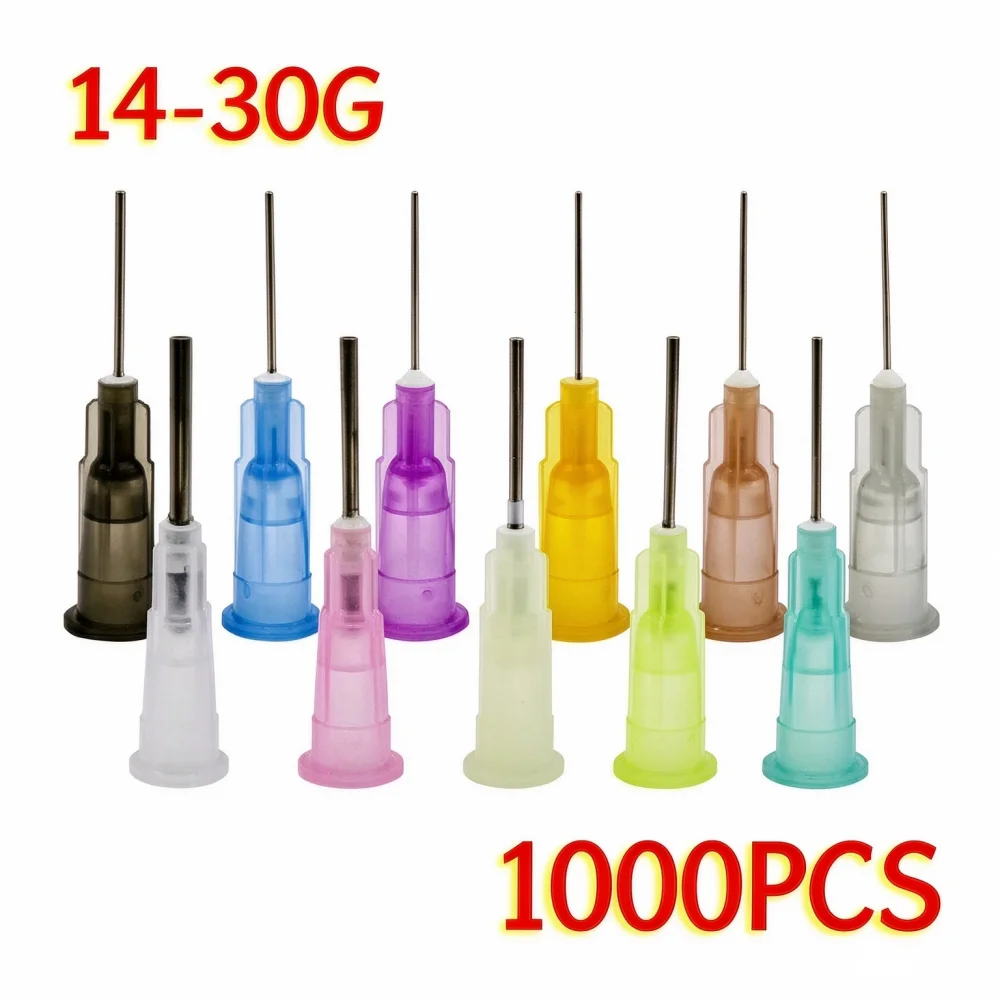 1000pcs 1/2 inch Industrial Glue Dispensing Blunt Needle Tip 13mm Plastic Bayonet Syringe Needles