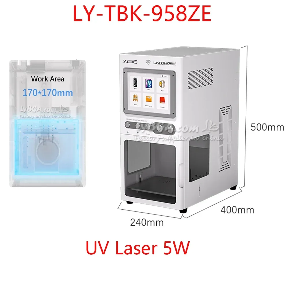 LY TBK 958ZE 5W Cold UV Laser Marking Machine Mobile Phone Screen Separator Repairing Device 170*170mm Working Range 220V 110V