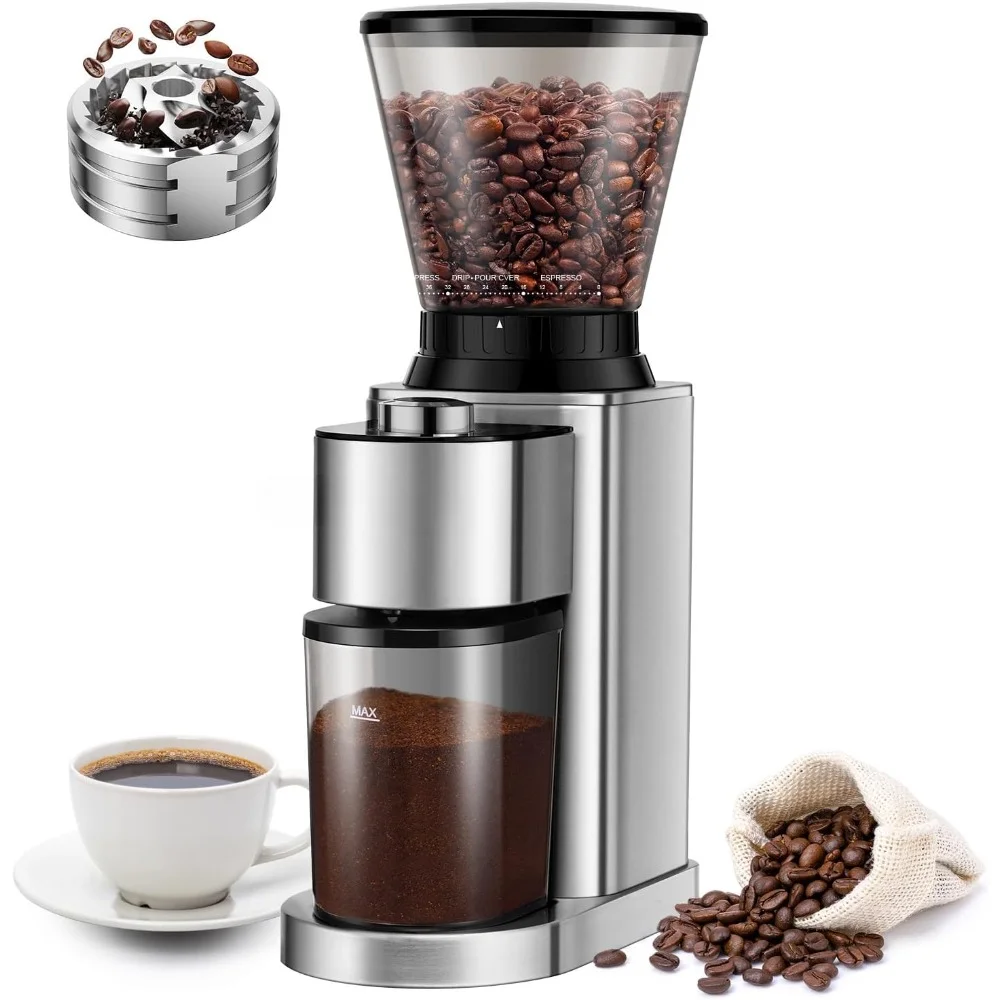 Coffee Grinder, Electric Anti-static With 48 Grind Settings For Home Use, French Press Coffee Maker, Coffee Bean Grinder