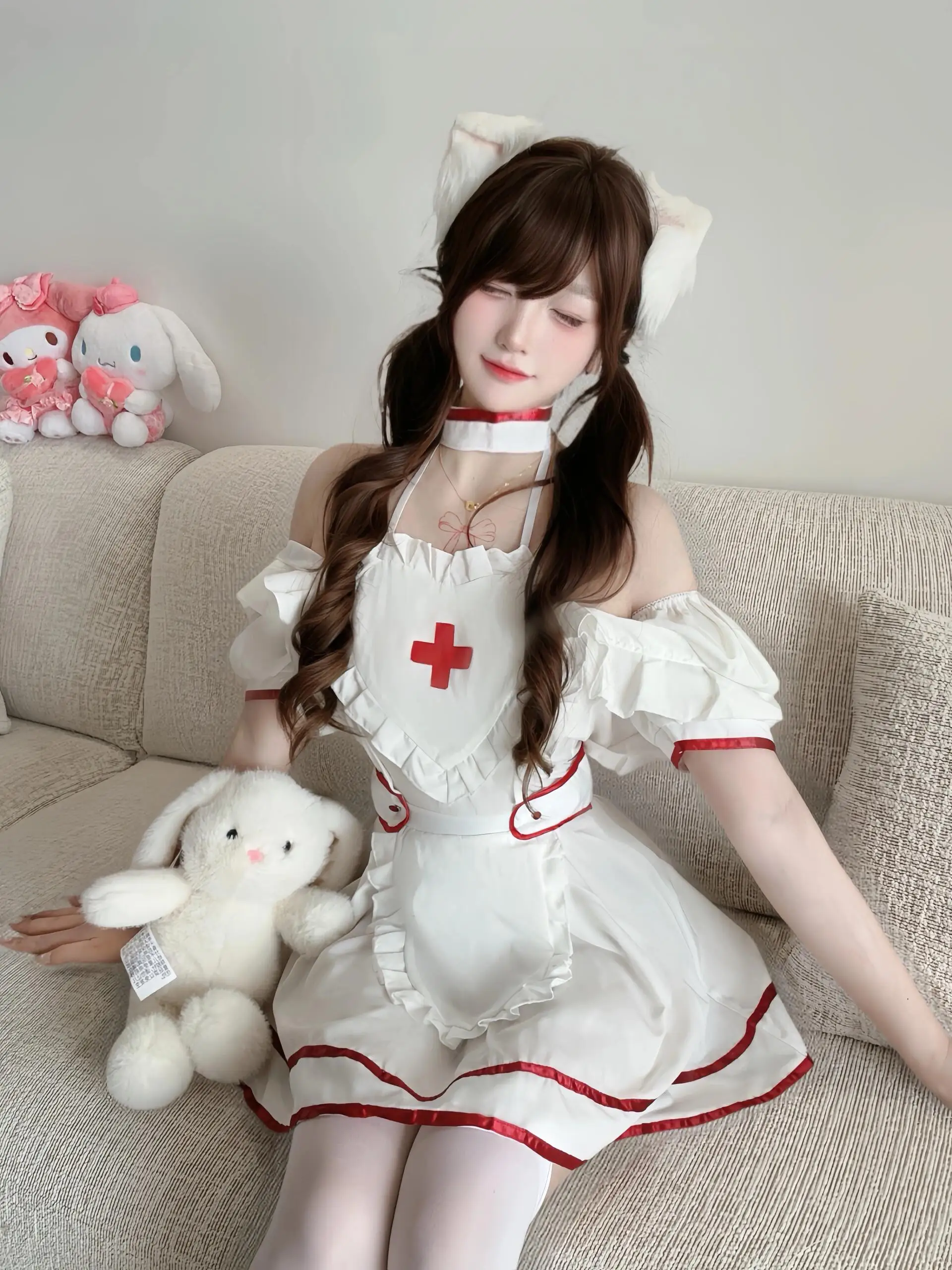 Loween – tenue d'infirmière et sœur, ensemble dr blanc, Costume traditionnel pour femmes, vêtements de spectacle sur scène