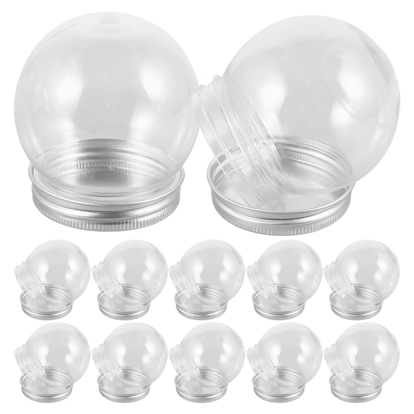 

18Pcs 150ml Clear Plastic Snow Globes Screw Off Caps for DIY Christmas Moss Landscape Crafts Small Snow Globes