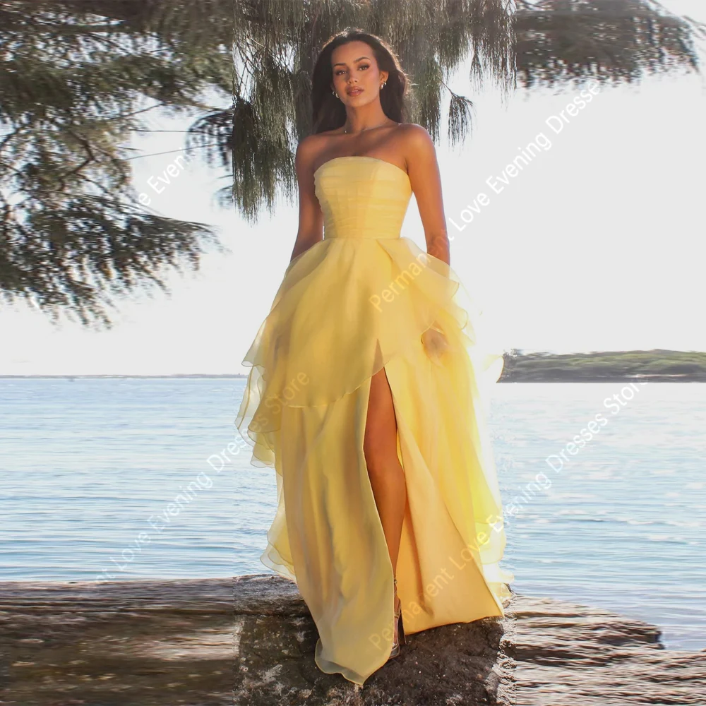 

Великолепные женские вечерние платья трапециевидной формы с открытой спиной, сексуальные платья для выпускного вечера без бретелек без рукавов, бальное платье без рукавов, Vestidos De Noche по индивидуальному заказу