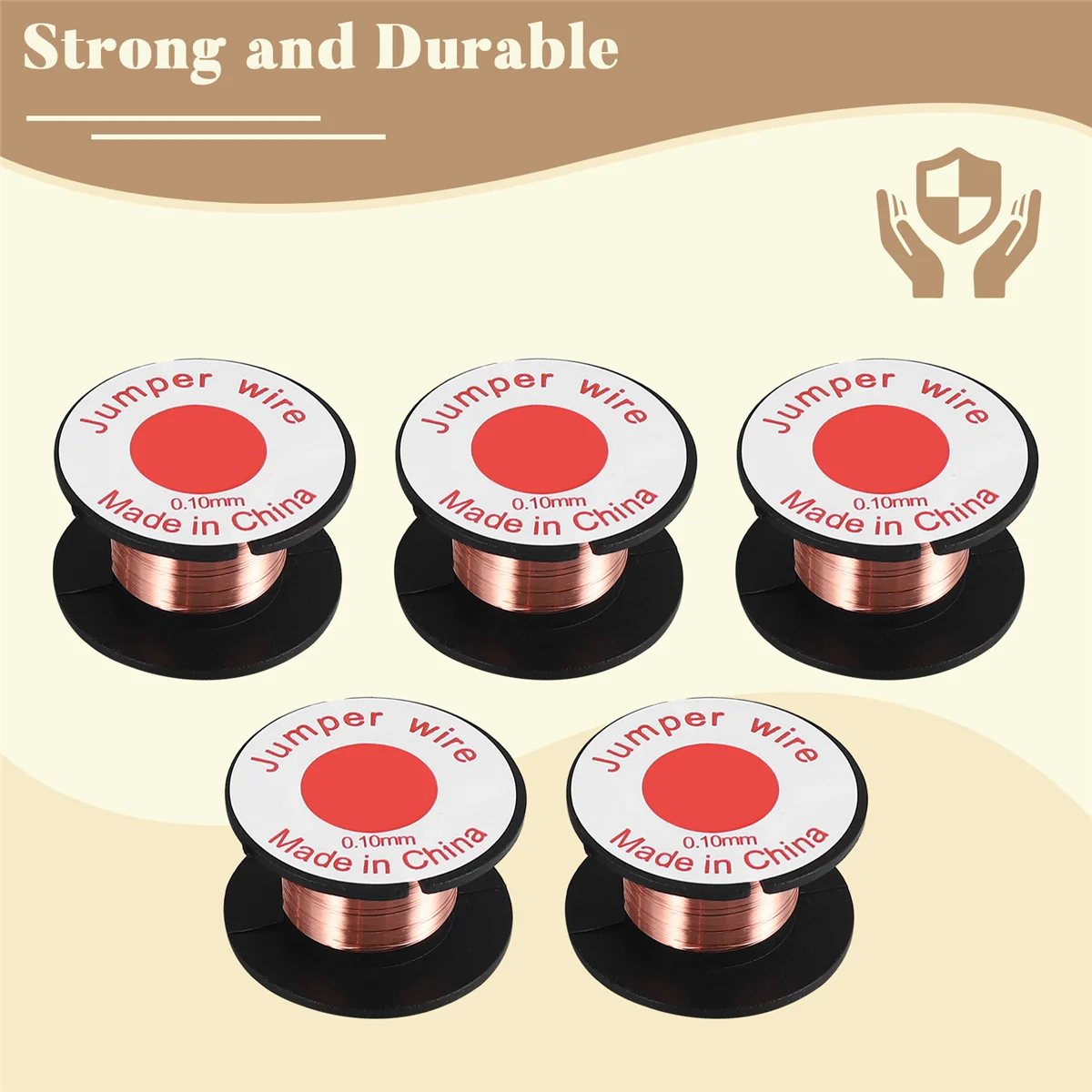 #177N 5 Pcs 0.1Mm Diameter Copper Soldering Solder Enamelled Reel Wire (black)