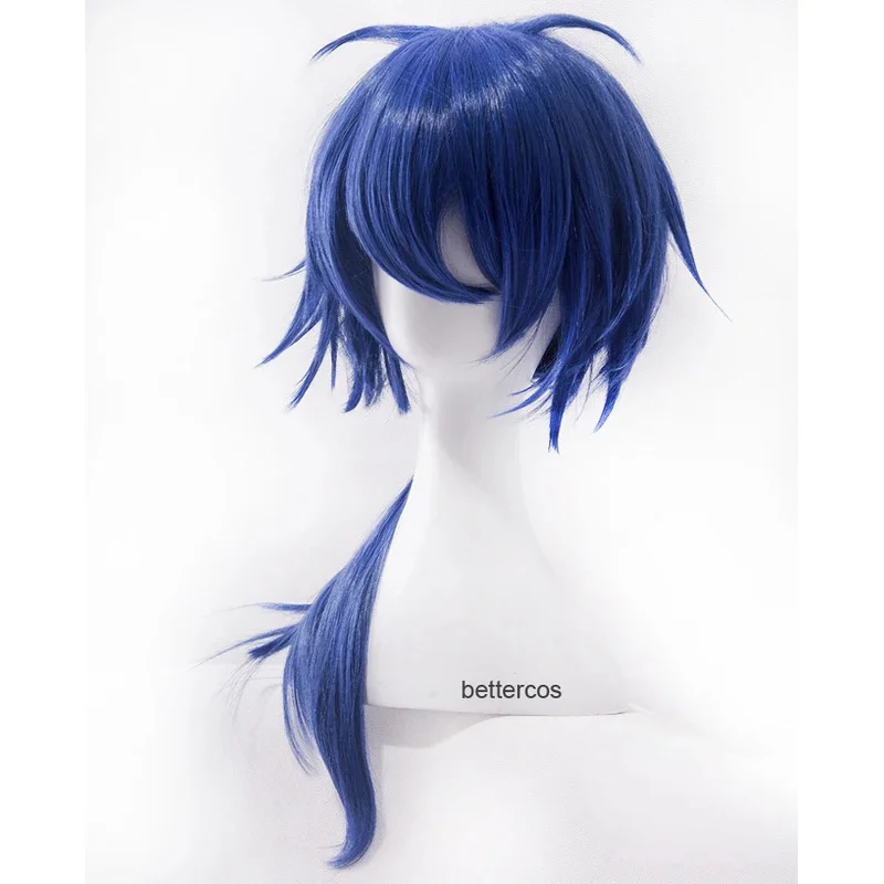 División Rap batalla hipnosis micrófono dados Arisugawa Cosplay 60cm azul ondulado resistente al calor pelucas de pelo sintético + gorro de peluca