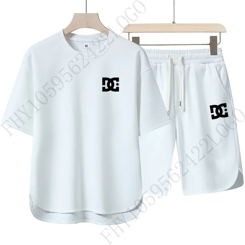 Men's casual T-shirt + sweatpants, quick-drying T-shirt, shorts set, men's dry suit, breathable training suit, men's casual spor
