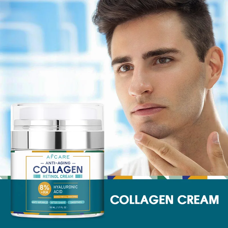 8% Hyaluronic Acid Collagen Cream Retinol Moisturizing Face Cream Korean Neutral Skincare Products