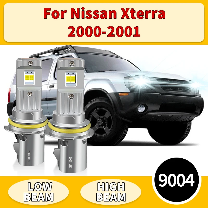 

2PCS 9004 HB1 LED Headlight Bulbs For Nissan Xterra 2000-2001 White High Low Beam Plug & Play 12V Auto Canbus with Fan