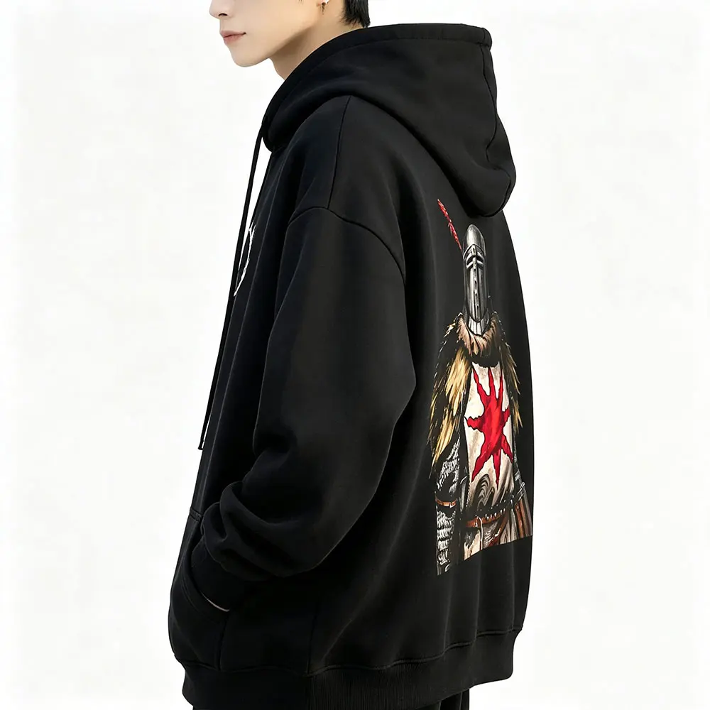 Sudadera con Capucha de Dark Souls Solaire of Astora, Estilo Gótico de los 90, Ropa Urbana Rockera, Moda Punk para Hombre y Mujer, Sudadera Oversize