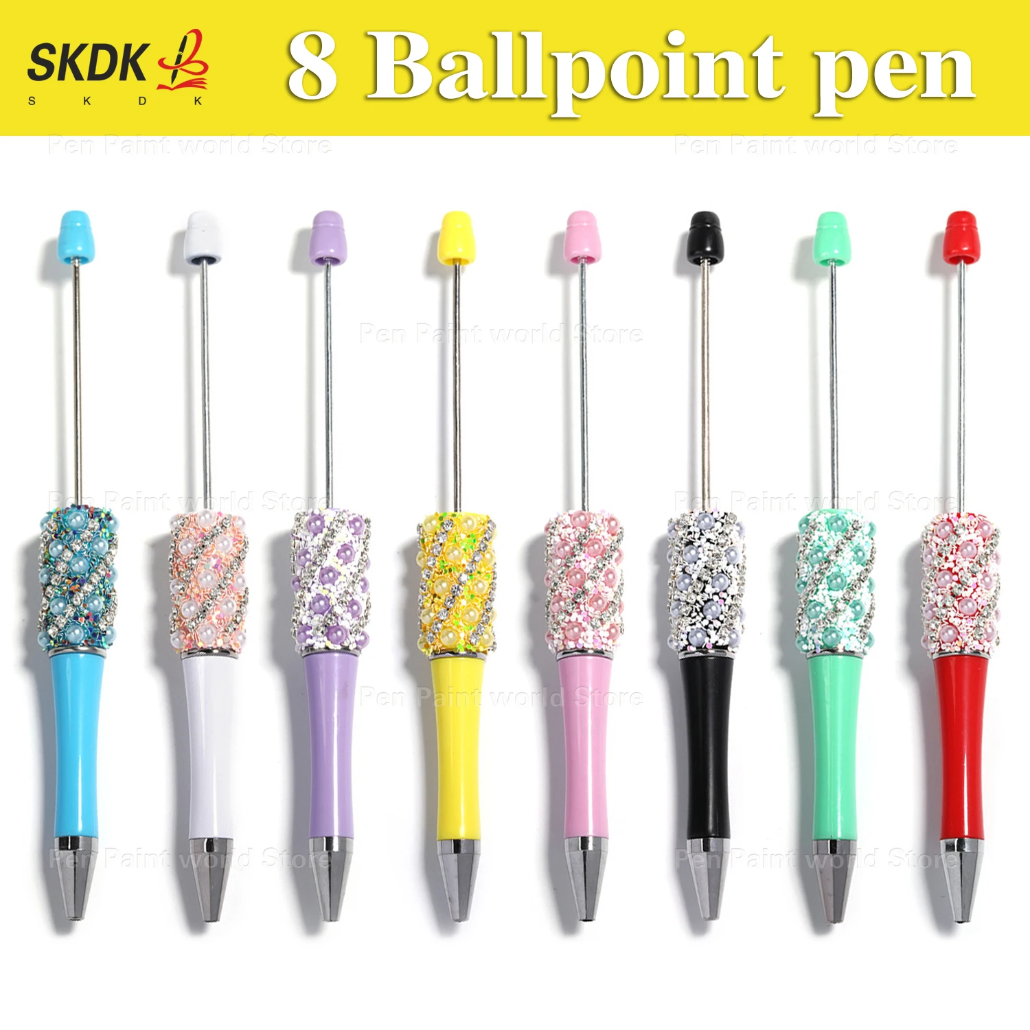 

8 шт. креативная ручка со снежинками и жемчугом и бисером со стразами — шариковая ручка «сделай сам» для подарка и рукоделия
