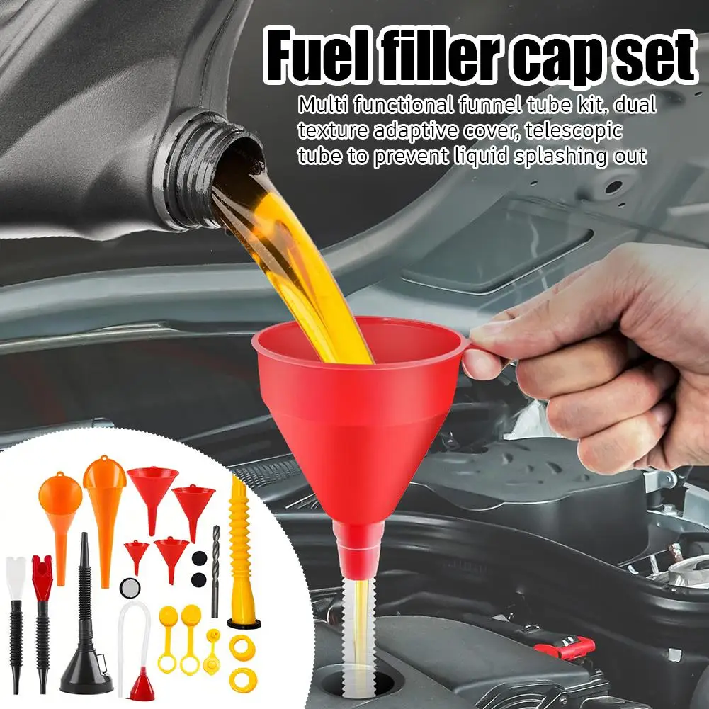 

Fueling funnel set With Nut And Telescopic Tube For Car Oil And Plastic Funnel For Coolant And Engine Oil