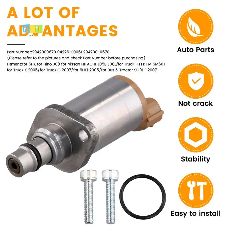 

A04E-2942000670 Fuel Pump Regulator Suction Control Valve For Isuzu 6HK Hino J08 Nissan HITACHI J05E 04226-E0061 294200-0670