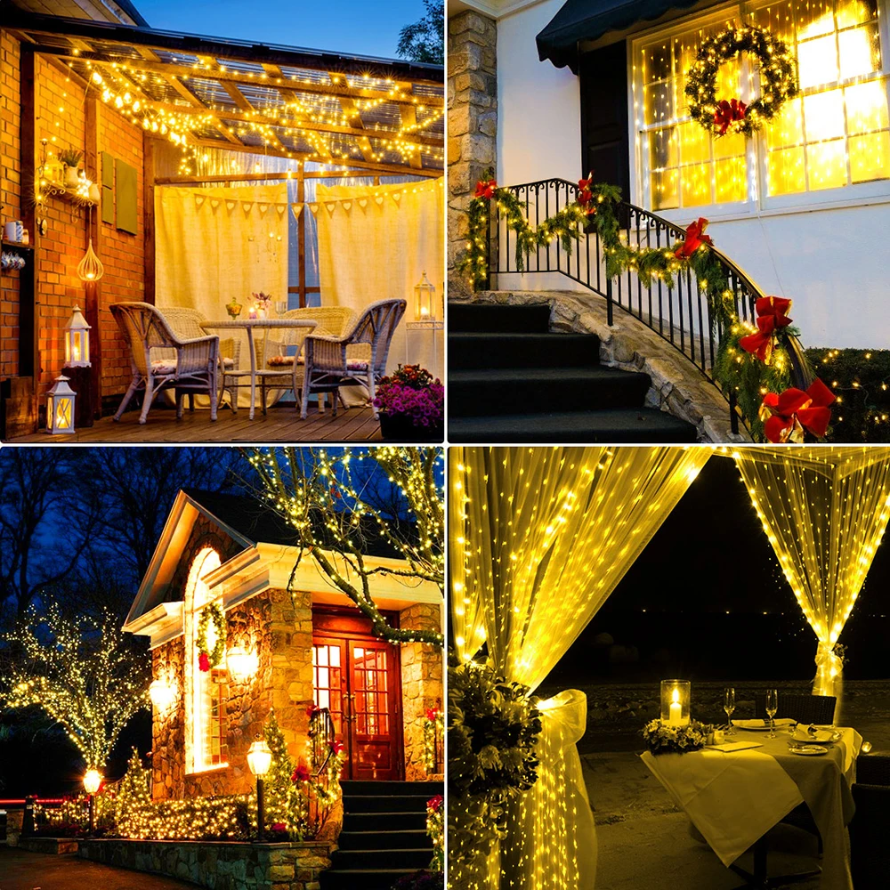 5M-50M LED String Lights Silver Copper Wire 12V Fairy Night Lamp for Chiristmas Garland Bedroom Light Indoor Wedding Decoration