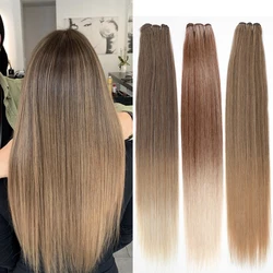 32 Inch 200g Bone Straight Hair Bundles Synthetic Dark Brown 27-30-613 Orange T1B-30 Heat Resistant Soft Hair Weaving For Salon