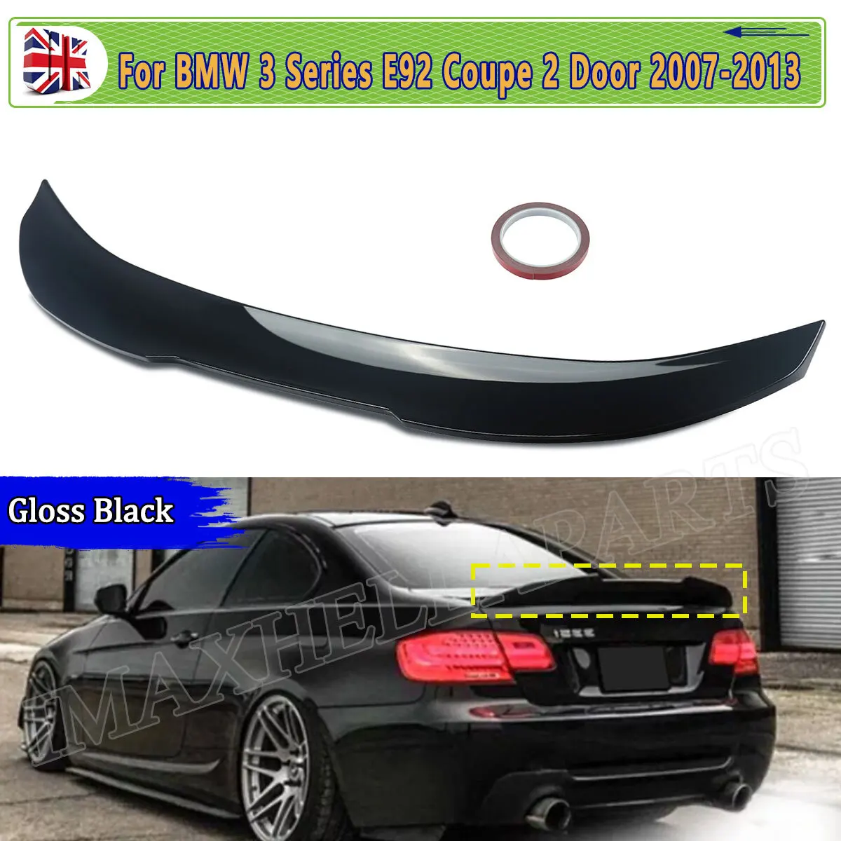 

FOR BMW 3 SERIES E92 REAR BOOT TRUNK LIP SPOILER COUPE 320d 335d 316i 335i 2006-2013 tail roof Spoilers DUCKTAIL PSM STYLE Wings
