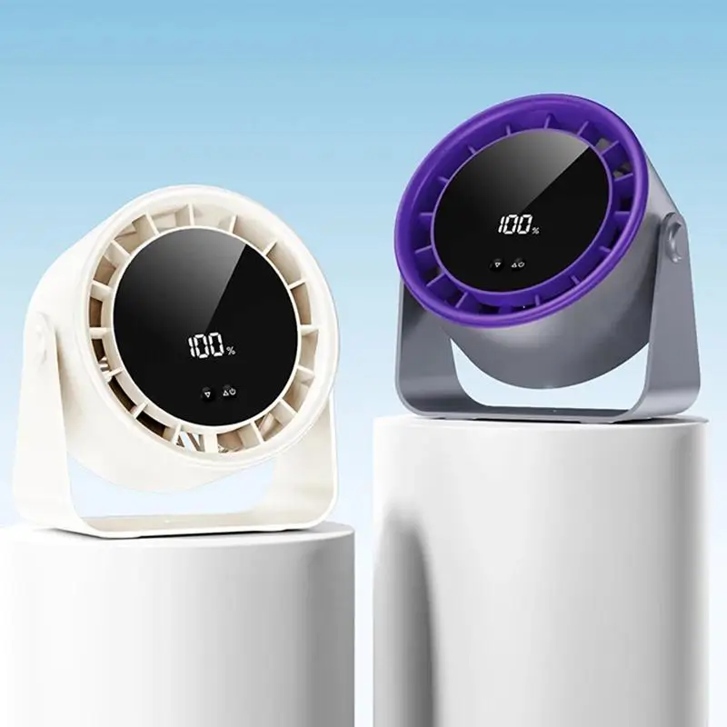 USB Charging Fan Electric Desktop Small  2400mAh Silent Wall Mounted Air Circulating  Home Cooling Ventilator