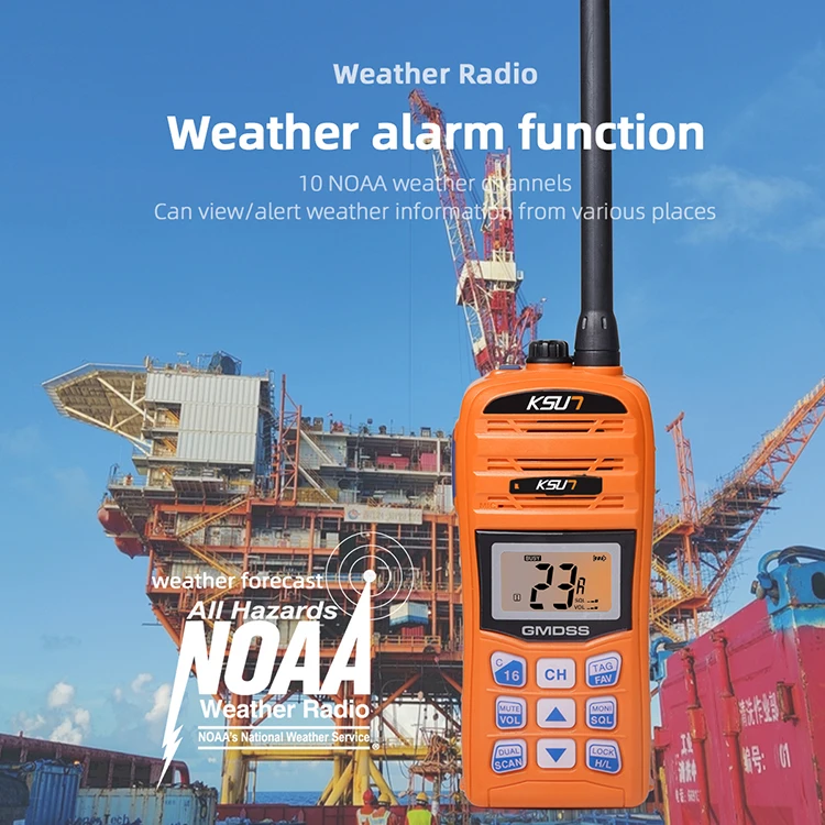 KSUN P35 GMDSS IPX7 مقاوم للماء العائمة 3 واط VHF راديو بحري يده أجهزة الراديو المحمولة الطوارئ البحرية لاسلكي تخاطب