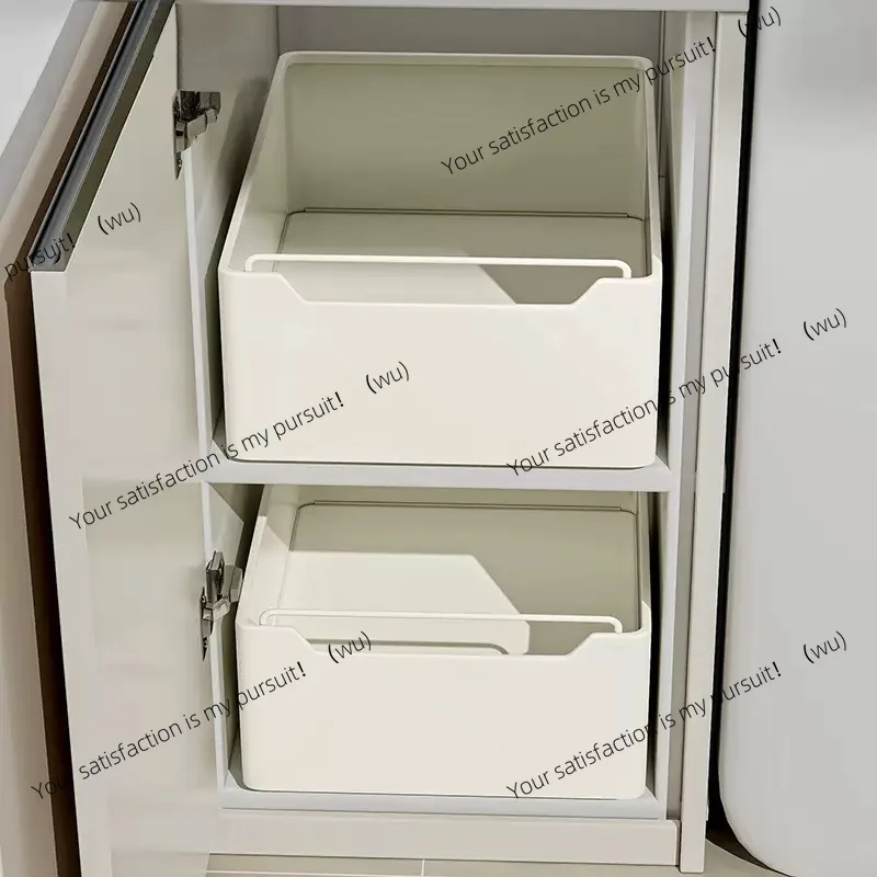 

New Kitchen Storage Rack with Slide Rails Pull-out Kitchen Drawer Type Storage Tray Spice Box Storage Rack Cabinets Organizer