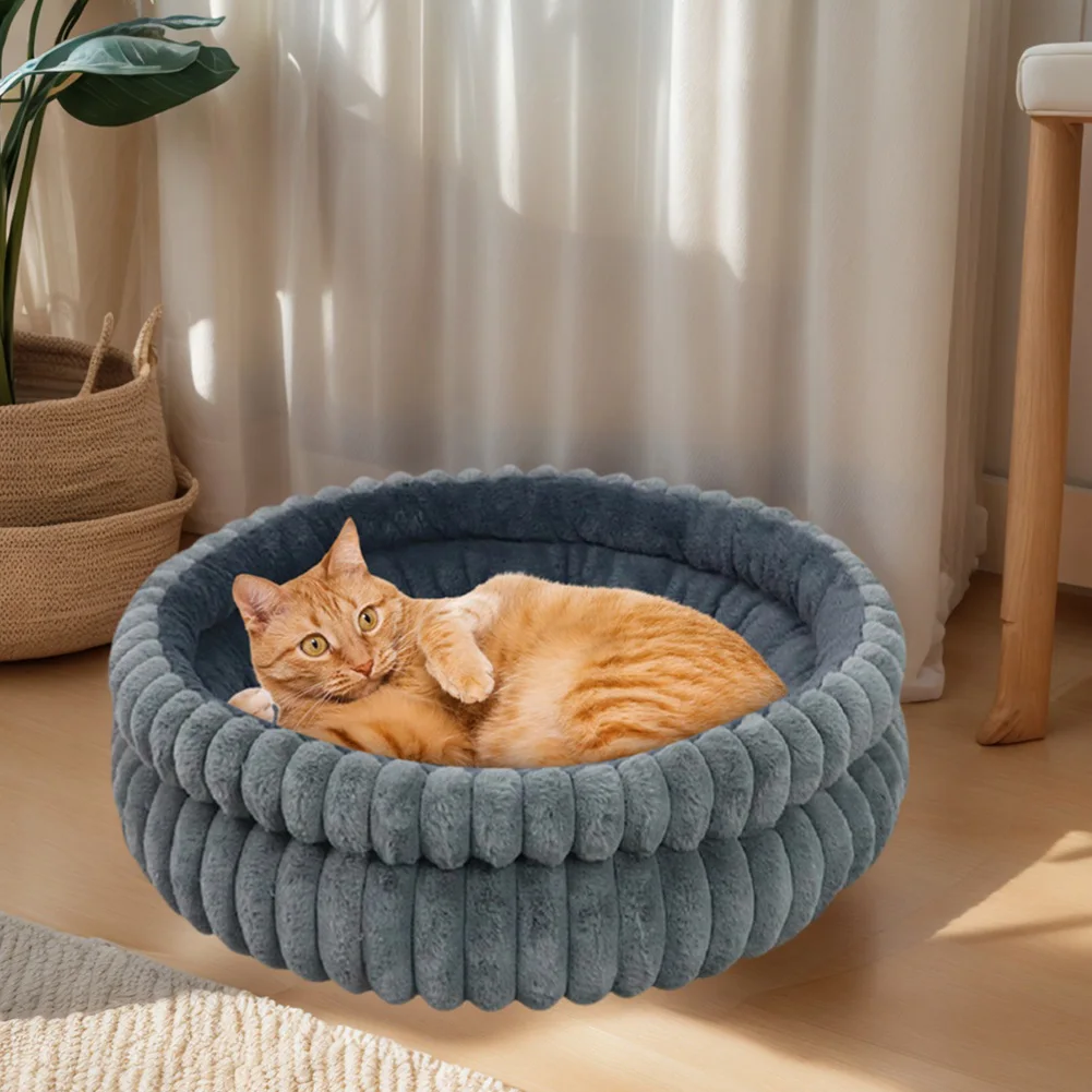 

Моющиеся круглые лежанки для кошек с нескользящим дном, лежанки и мебель для собак, мягкие плюшевые лежанки из искусственного меха, грузоподъемность 15 кг, для использования в помещении