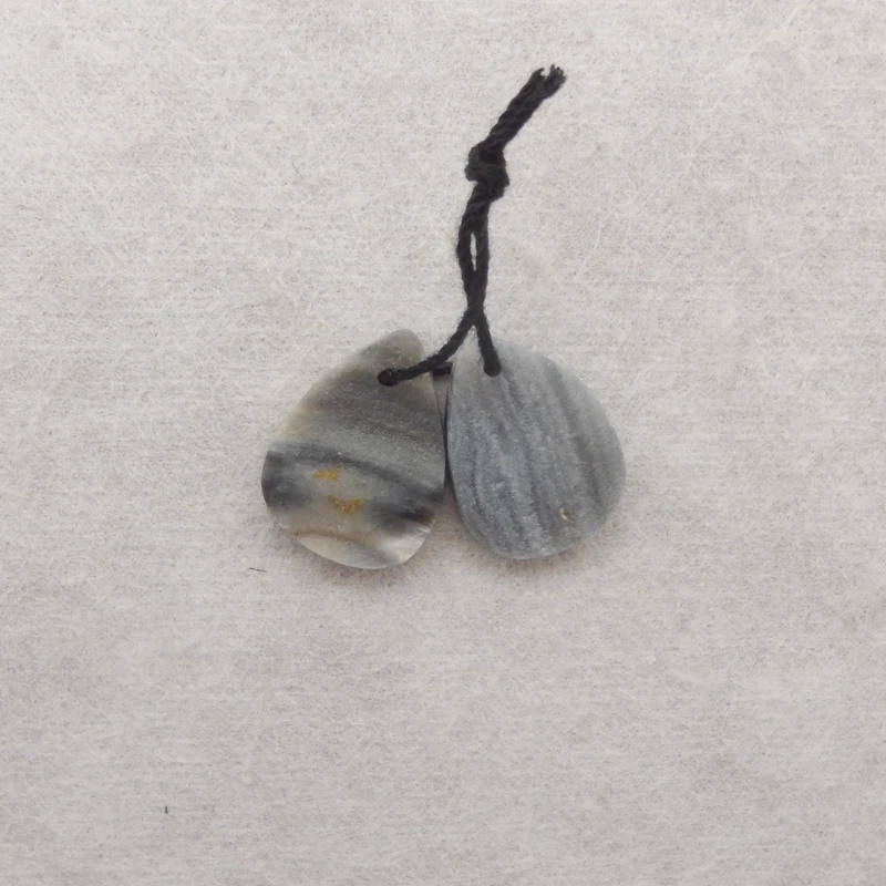 

Бусины для сережек-капель из бразильского агата ручной работы B & F, натуральные полированные камни, принадлежности для изготовления ювелирных изделий, 17x13x4 мм, 2,3 г