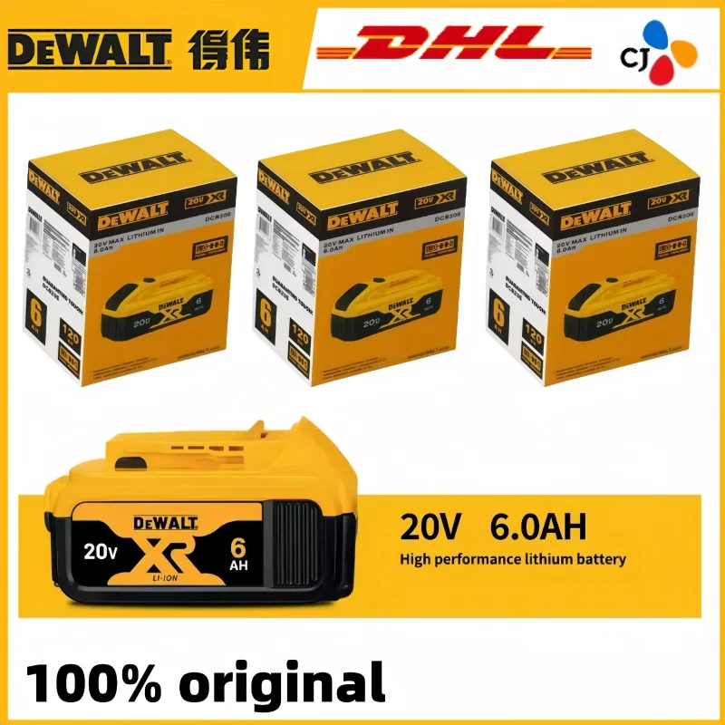 DeWALT 100% Original Battery 20V/60V 6Ah 9Ah MAX FlexVolt for DCB606 DCB205 DCB206 DCB209 DCB182 Pow