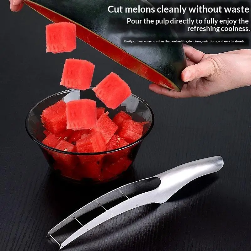 1Set Watermelon Cutting Machine Summer Watermelon Cutter Hand Multifunctional Slicer For Melon Kitchen Tools