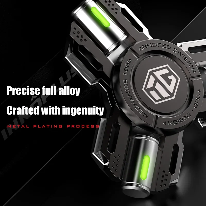 Fidget Spinner Metal Alloy Luminous Long Lasting Fingertip Gyro EDC Spinning Top Stress Relief Toys for Adults Kids
