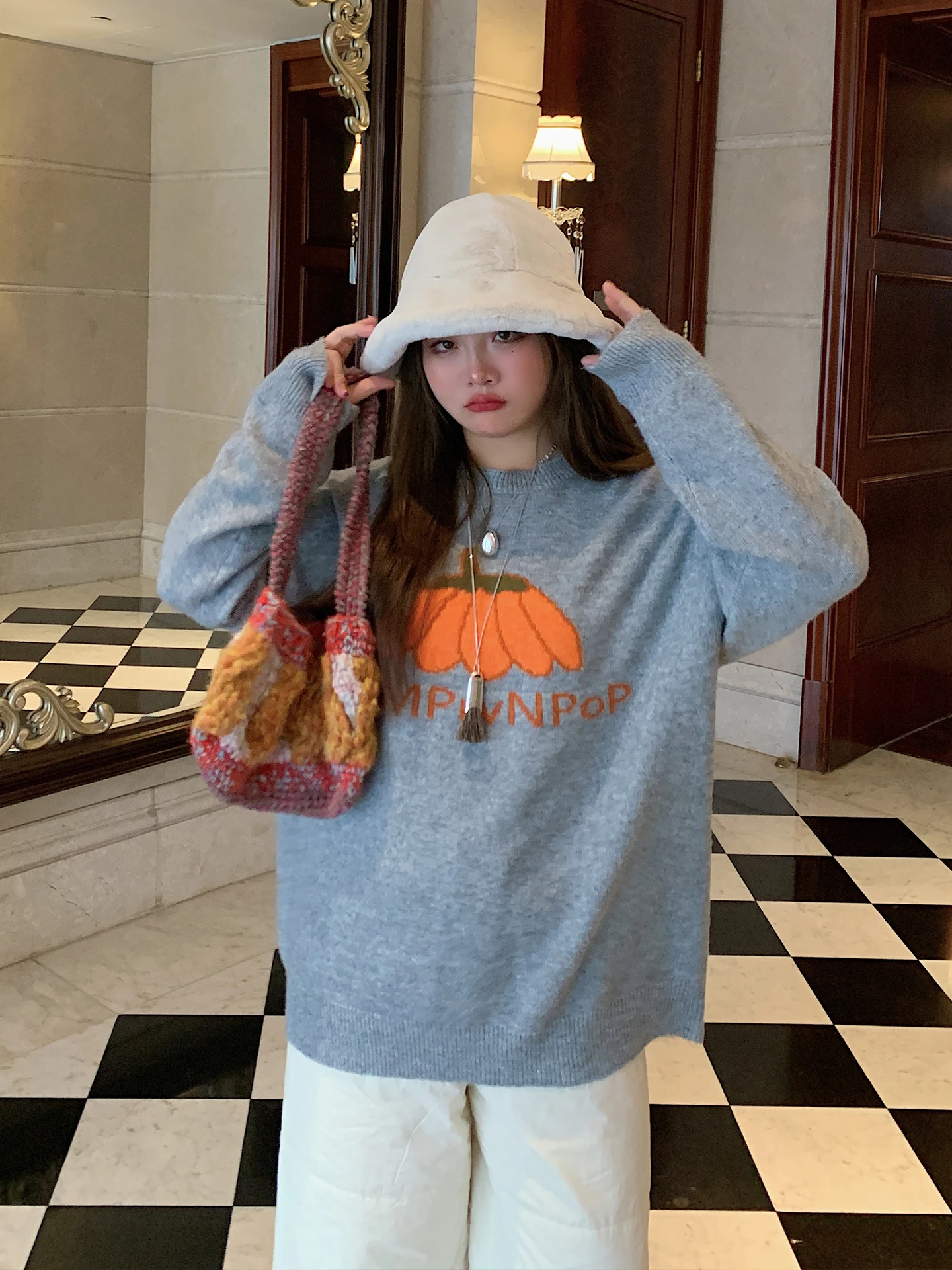 

Женский пуловер Dazi с круглым вырезом, трикотажный, больших размеров, осенне-зимний, теплый, с длинными рукавами, повседневный, удобный, из мягкой ткани, топ