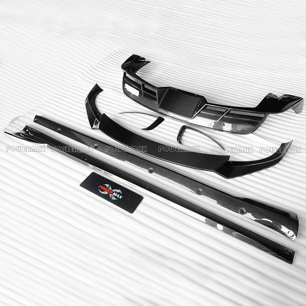 Carbon Fiber Bodykit Rear Diffuser Side Skirts Front Bumper Lip for Tesla Model S 2021-2024 Front Canards