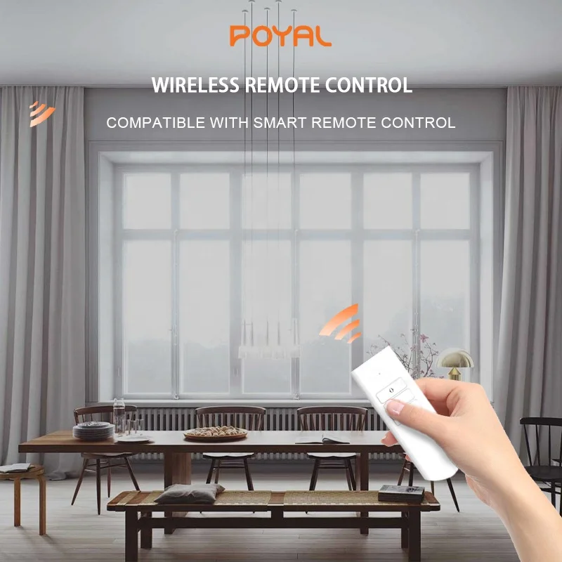 

POYAL Remote Control Wifi Smart Motorized Curtain Track and Intelligent Curtain Motor System Automatic Curtain Opener