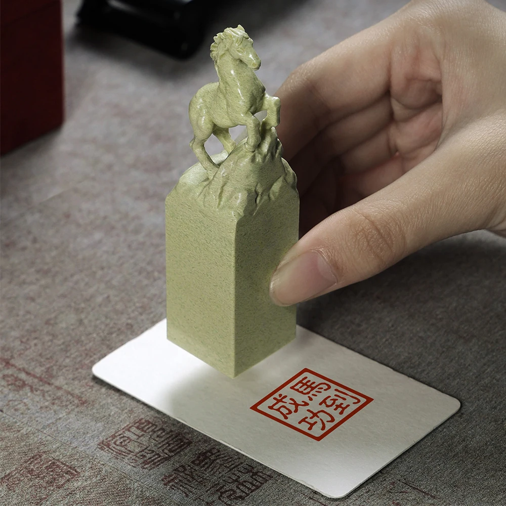 

2026 Horse Name Stamp Custom Natural Stone Seals for Calligraphy Painting Chinese Stamps Personalized Zodiac Gifts