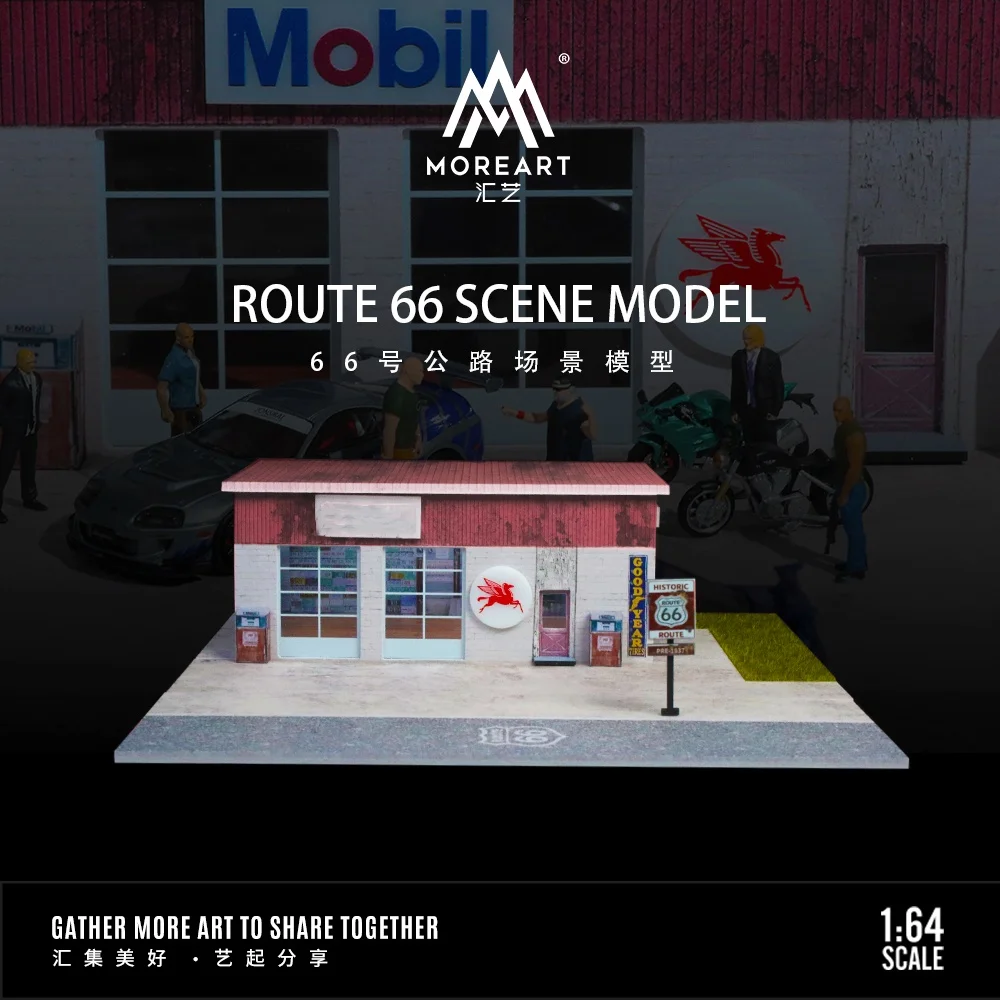 **pre-sale**MoreArt 1:64 Route 66 House Classic Vintage light version assembled scene model