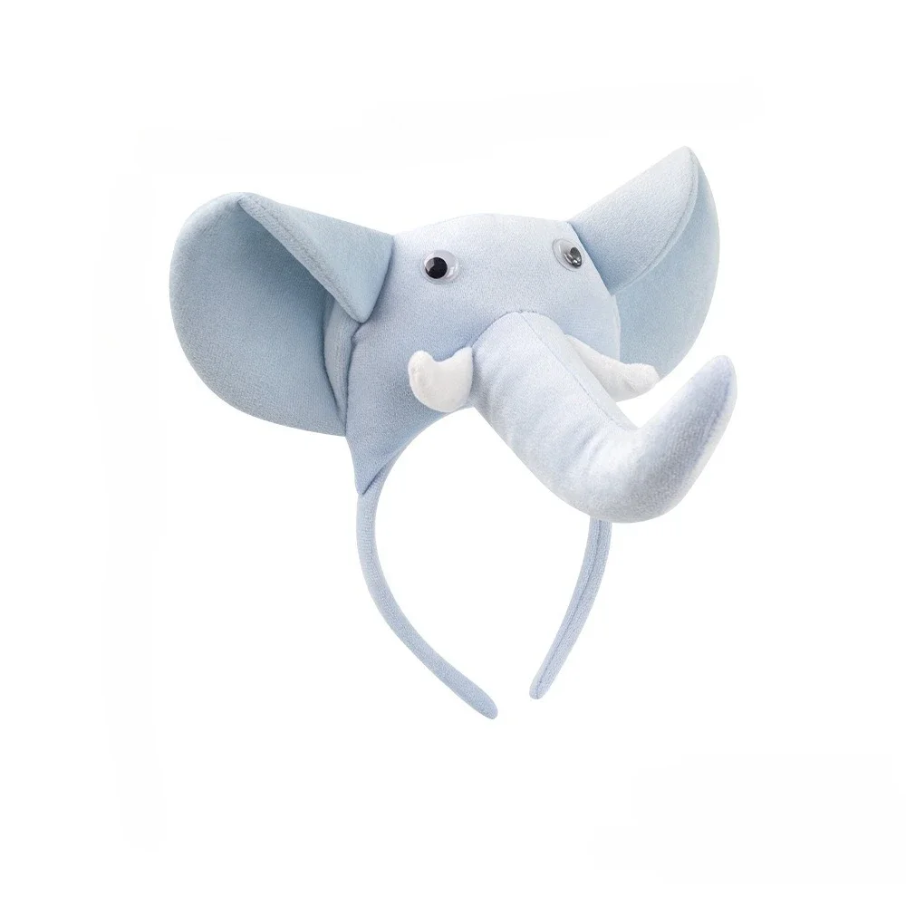 

10pcs Boy Girls Women Men Animal Elephant Headband Tail Bow Performance Halloween Decoration Festival Supplies