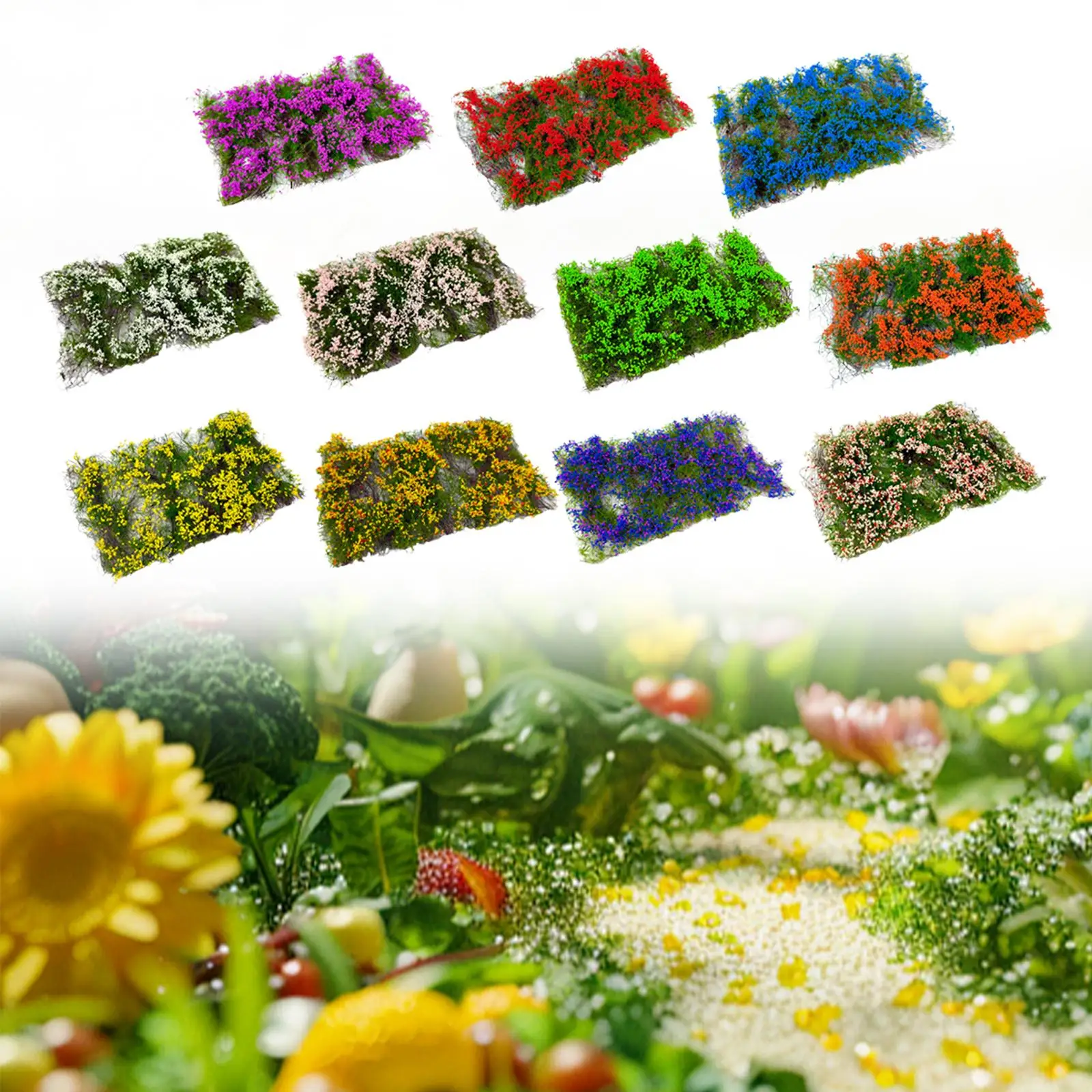 

Flower Cluster Lowland Shrubs Tuft,Flower Vegetation Group, Grass Tuft for Train Landscape