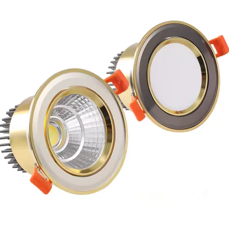 Nuevos modelos de luz empotrable LED dorada galvanizada de alta calidad regulable 7W9W12W15W focos de techo COB ajustables en ángulo