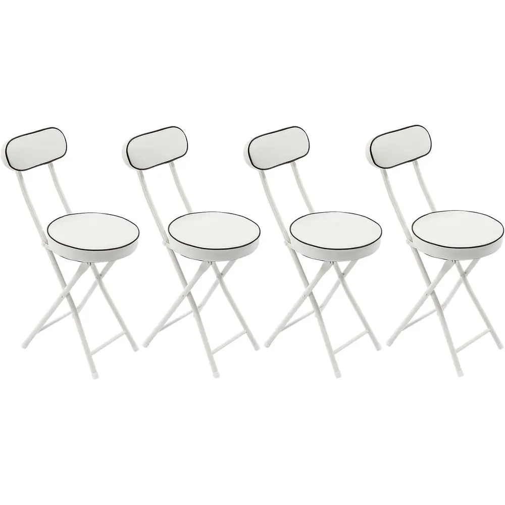 

White 29.5 High Backrest Bar Stool with Soft Cushion for Portable Use in Kitchen or Dining Room