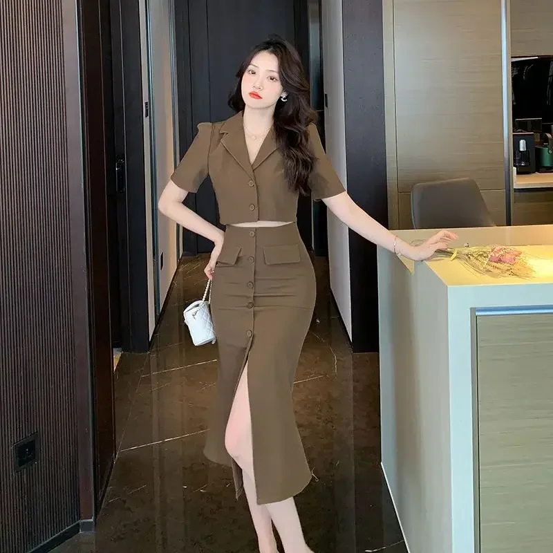 Top and Bottom Elegant Skirt Female Outfits Casual Korean Style The New Function of Matching Promotion Women's Two Piece Set