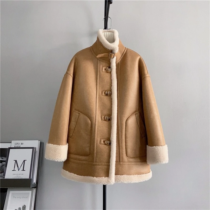 2024 New Pilot Wool Pellet Winter Jacket Women Matte Suede Real Wool Fur  Warm Thickened Coat PT492