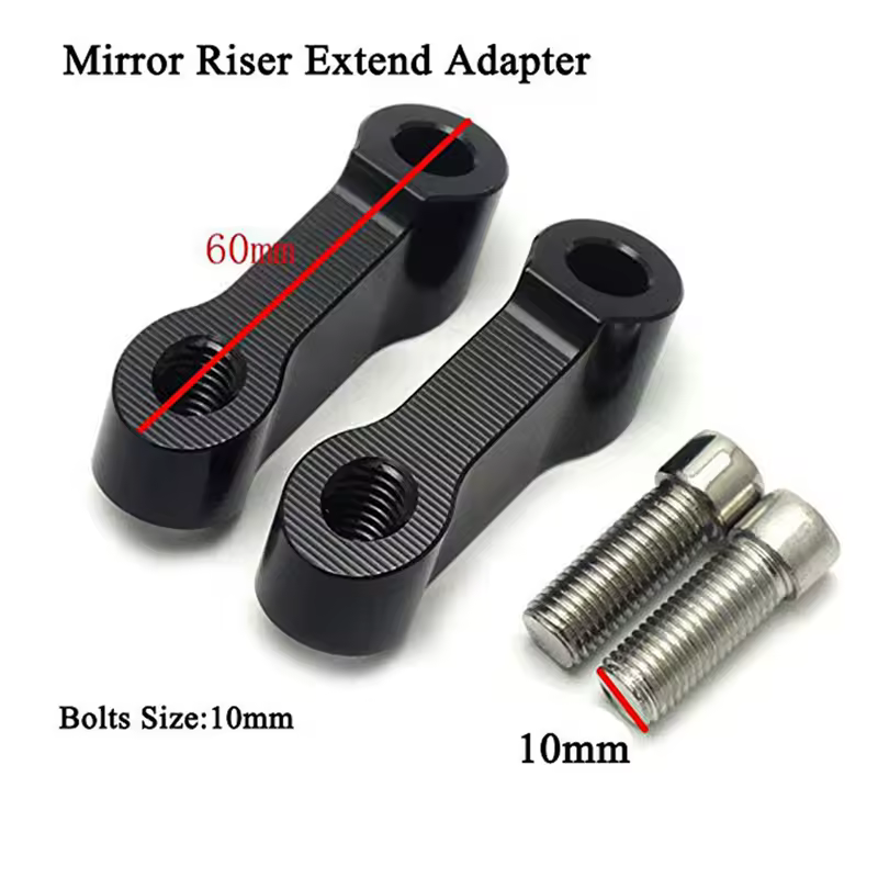 Motorcycle Rearview Mirrors Extension Riser Extend Adapter Mirror Extender Adapters Riser Supplies Rear View Base Mirrors Black - Image 5