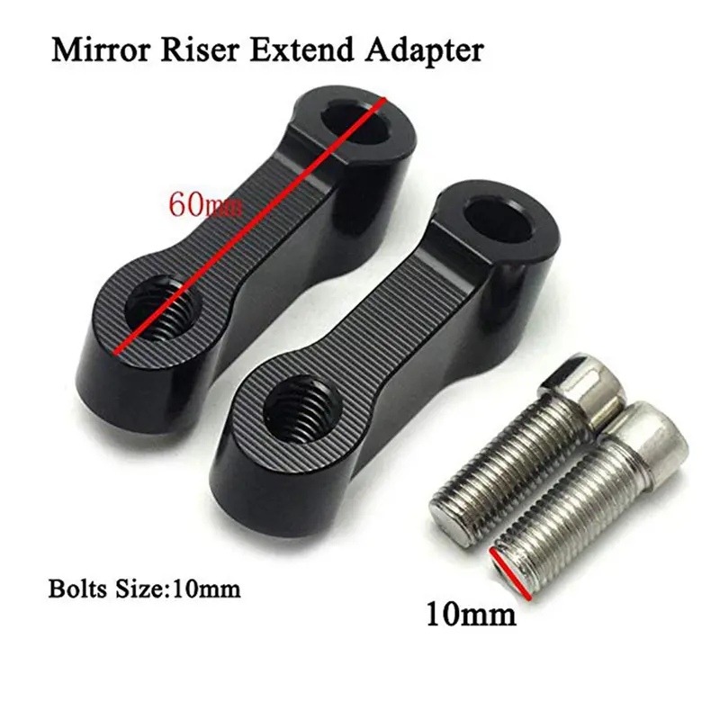 Motorcycle Rearview Mirrors Extension Riser Extend Adapter Mirror Extender Adapters Riser Supplies Rear View Base Mirrors Black - Image 5