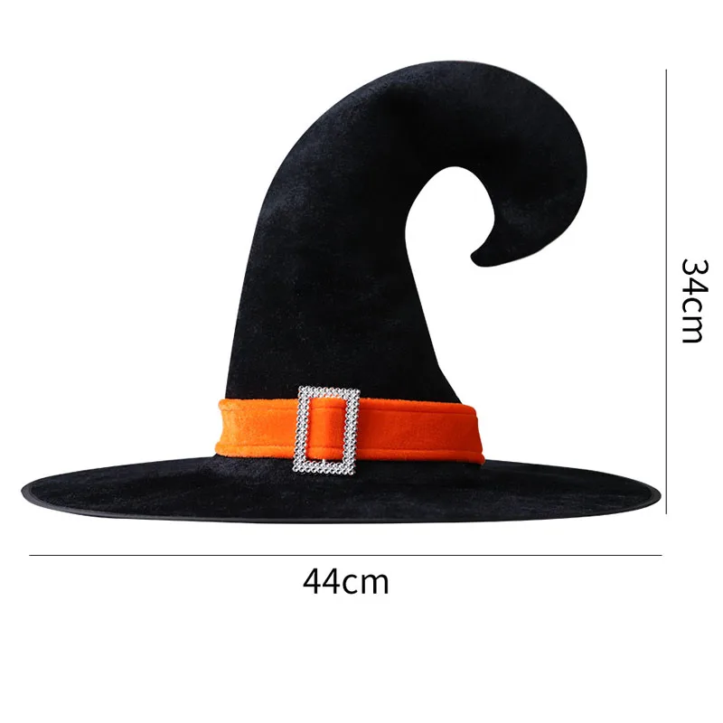 1 stücke Halloween Hexen hut für Frauen Männer Jungen Mädchen Band Stern Mond gedruckt Krempe Cosplay Kostüm Karneval Party Dekorationen