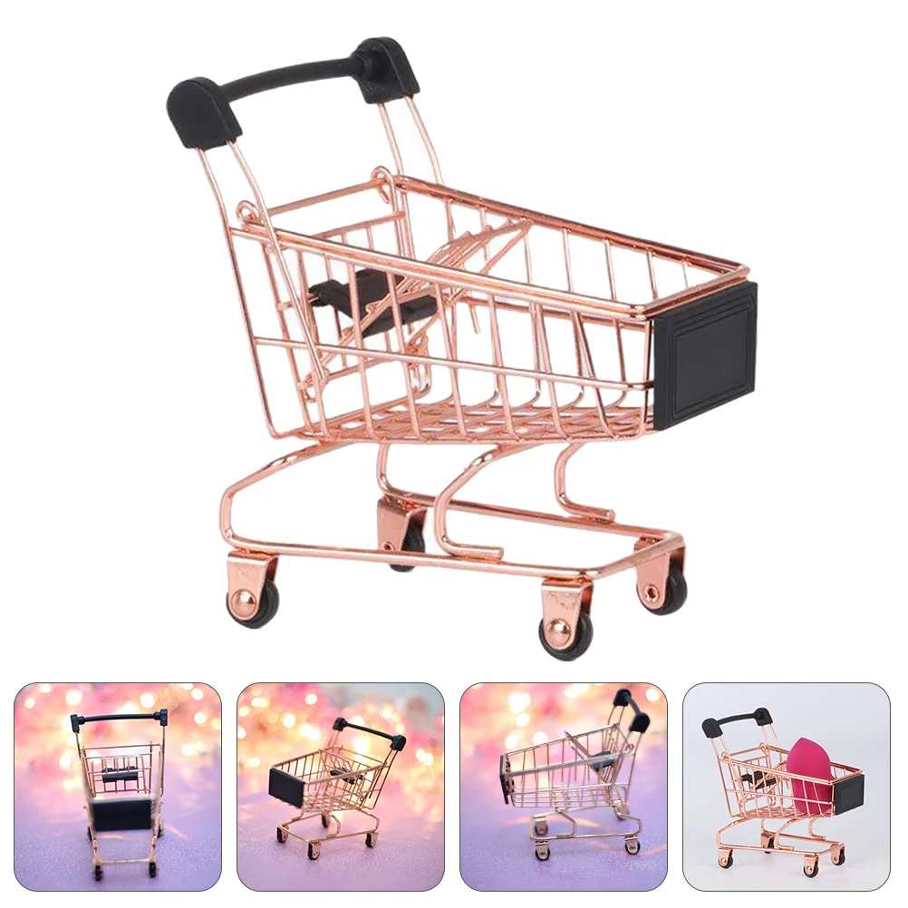 

Shopping Cart Kids Mini Plaything Simulation Toy Imitated House Miniature Trolley Metal Small