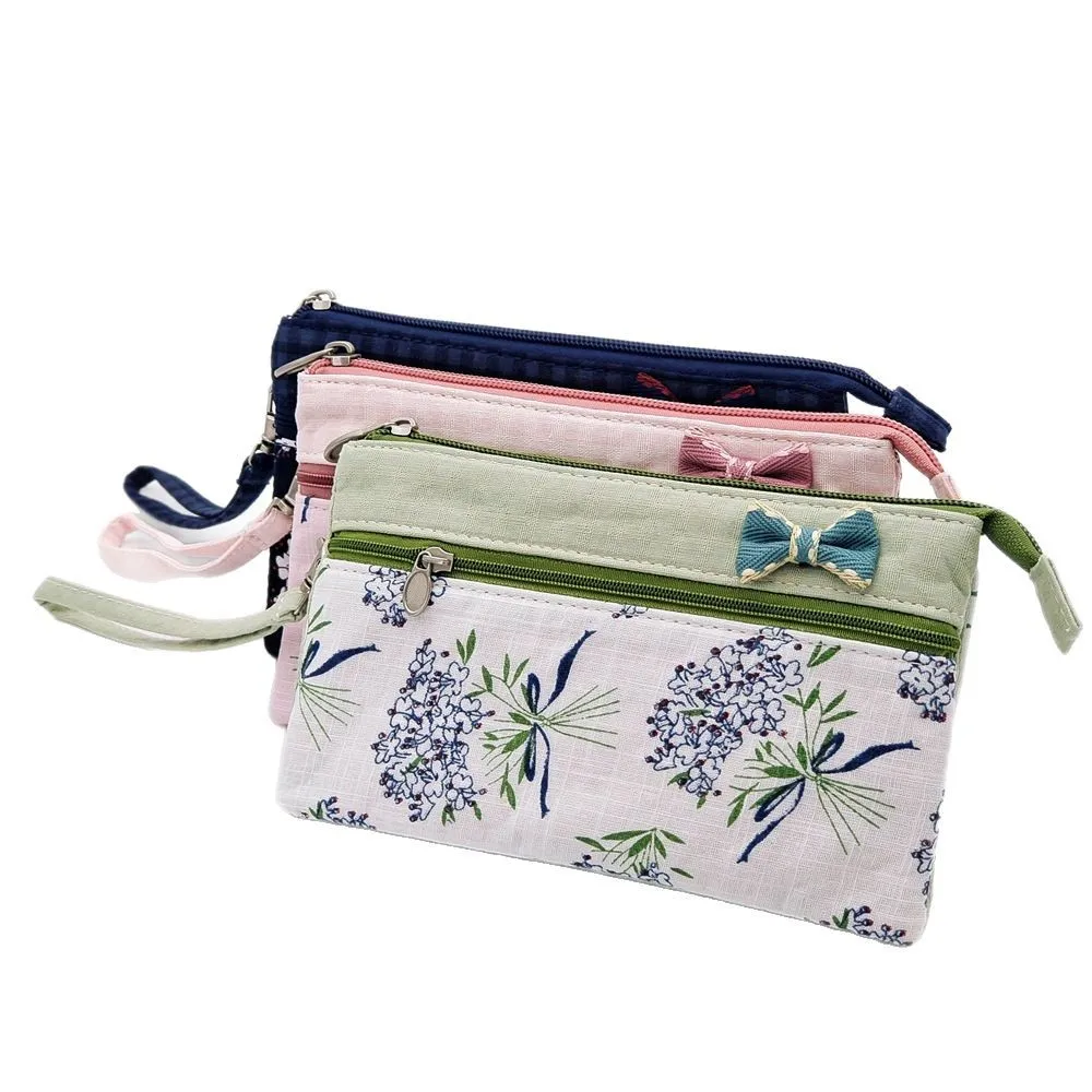

Women's Cotton Floral Clutch Bag Long Wallet Coin Purse Female Cloth Money Phone Pouch Ladies Little Handbag Bolso for Girls