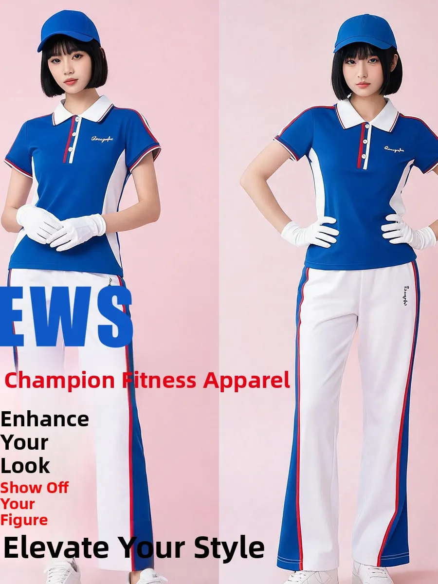blue-short-sleeve-fitness-dance-outdoor-exercise-walking-team-uniform-jiamusi-square-dance-ensemble-women's-sportswear