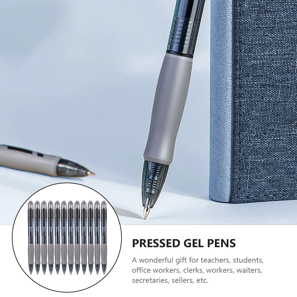 

12pcs 0.5Mm Pressed Tip Pens Office Supplies Smooth Writing No Leak Black Ink Office School Stationery Neutral Pens