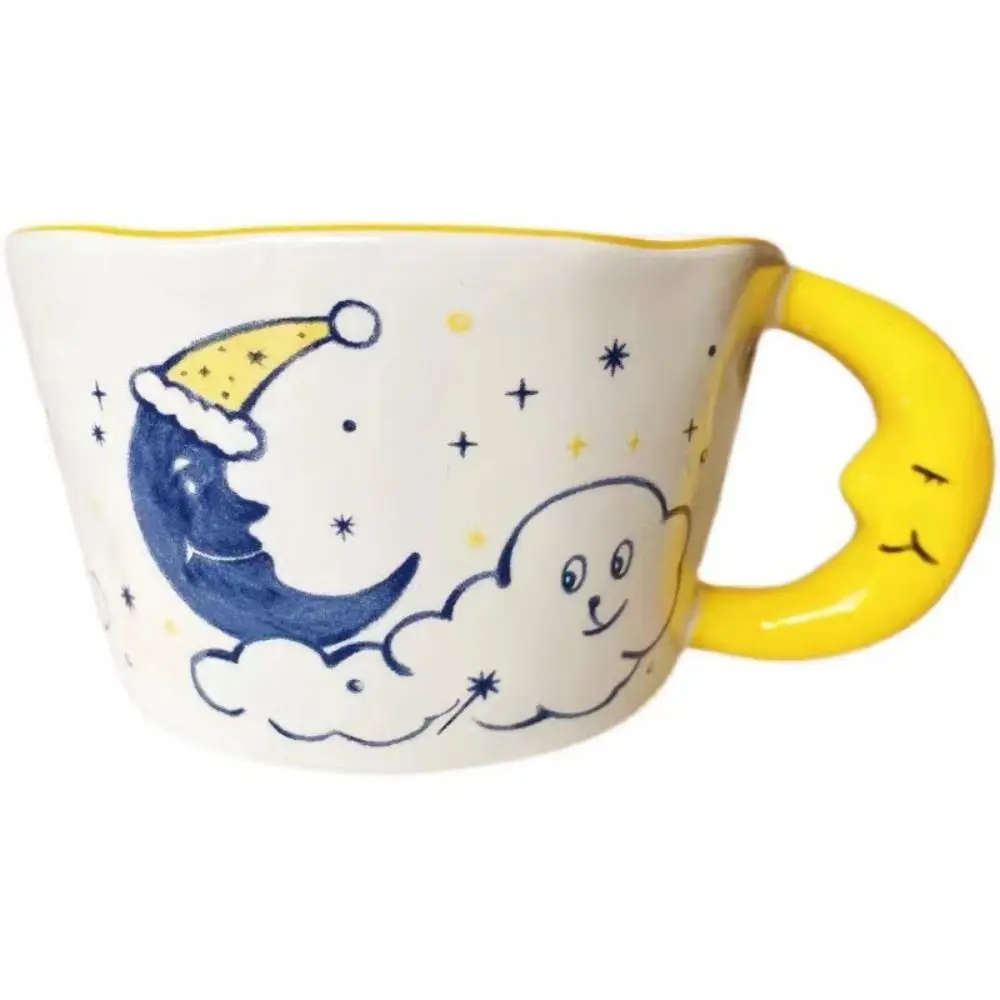 

Creative 300ml Ceramic Mug Cartoon Birthday Gift Breakfast Milk Cups Moon Handle Coffee Cup Household