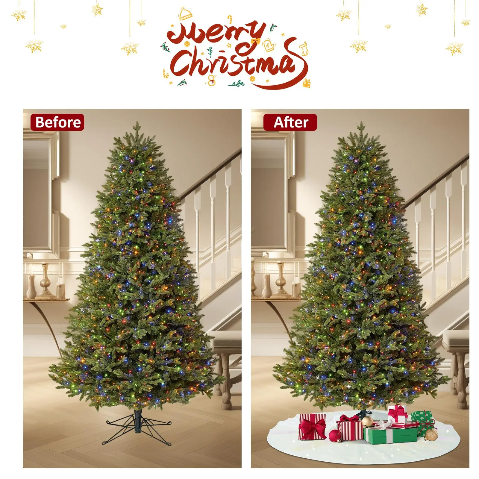 60-120cm Christmas Tree Skirt Round Rug silvery Christmas Tree Foot Cover Carpet Festive Home Party  Living Room Decor